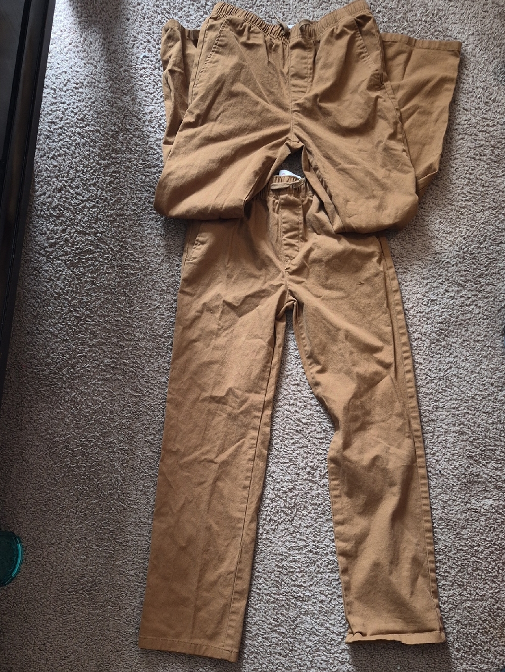 Old Navy Straight Elastic Waist Pants in Brown Sz 14-16 (Two Pair)